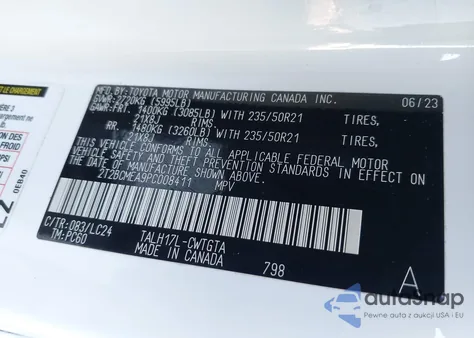 2023 Lexus Rx 500H F Sport Performance из США, поврежденный, VIN 2T2BCMEA9PC008411